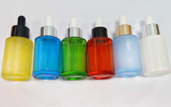 30ml Glass Frosted Dropper Bottle Cylindrical Essence Cosmetic Flat Shoulder Essential Oil