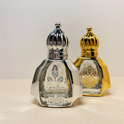 Portable Glass Essential Oil Roller Bottle High End Gold Perfume 10ml
