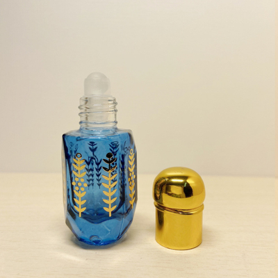 6ml Crown Glass Roller Bottle Electroplated Carved Perfume Portable Oil Empty