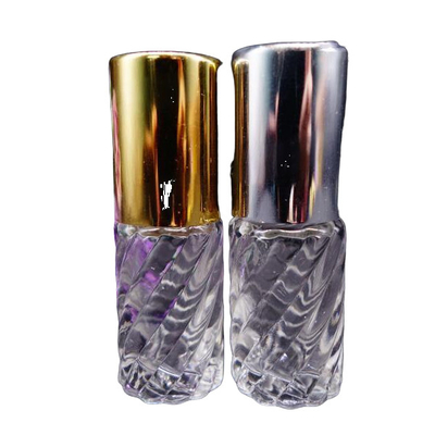 Wholesale clear glasses Bottle With roll on Aluminium Cap Glass Refill Empty Perfume bottle hot stock