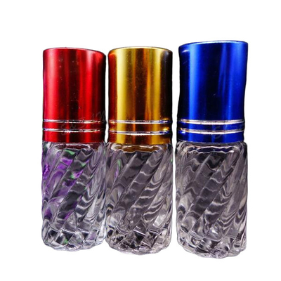 Wholesale clear glasses Bottle With roll on Aluminium Cap Glass Refill Empty Perfume bottle hot stock