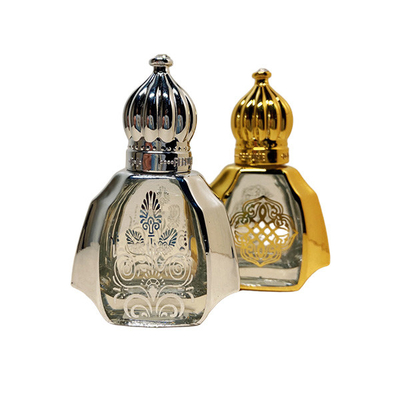 Portable Glass Essential Oil Roller Bottle High End Gold Perfume 10ml