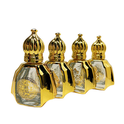 Portable Glass Essential Oil Roller Bottle High End Gold Perfume 10ml