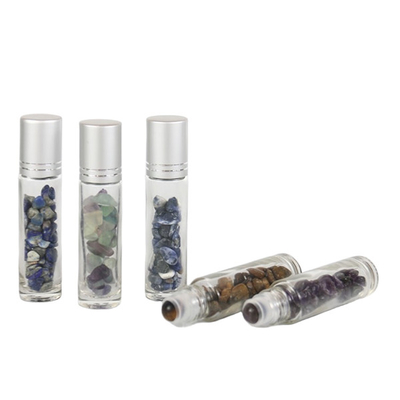 Wholesale 10ml Roller Bottles Gemstone Roller Balls Roller Bottle Tops Aluminum Cap