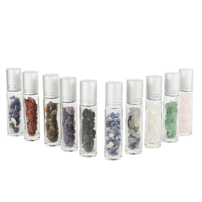 Wholesale 10ml Roller Bottles Gemstone Roller Balls Roller Bottle Tops Aluminum Cap