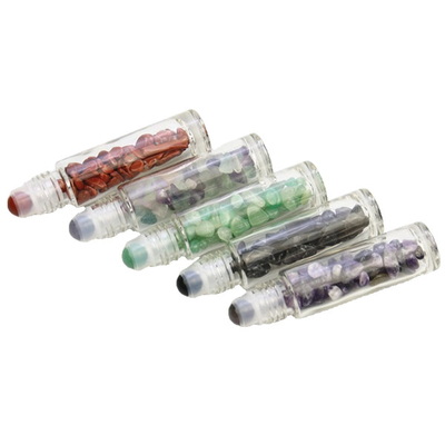 Wholesale 10ml Roller Bottles Gemstone Roller Balls Roller Bottle Tops Aluminum Cap