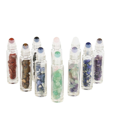 Wholesale 10ml Roller Bottles Gemstone Roller Balls Roller Bottle Tops Aluminum Cap